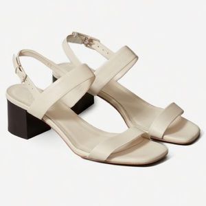 Everlane block heel sandal in bone